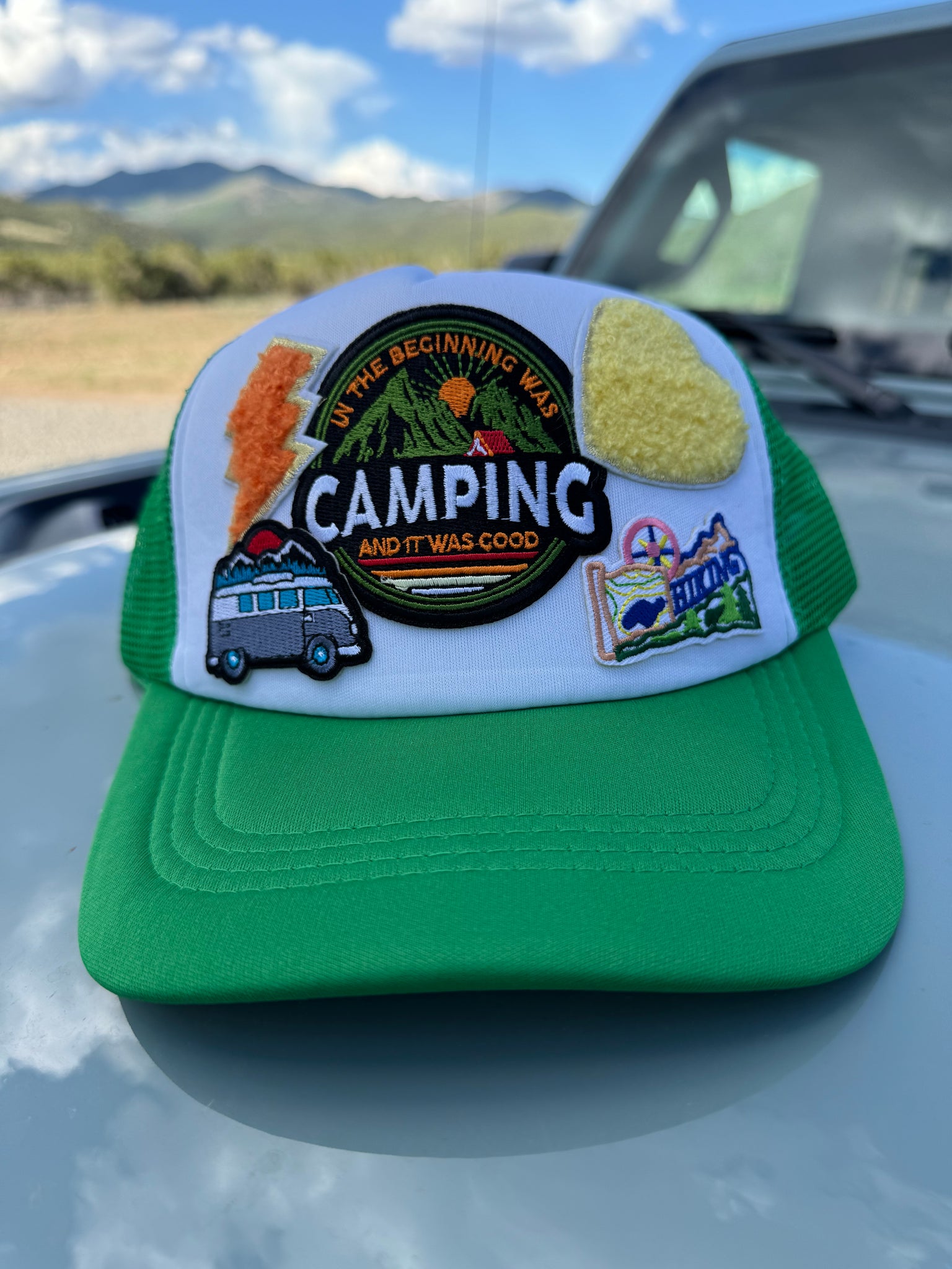 Camping Green Trucker Hat