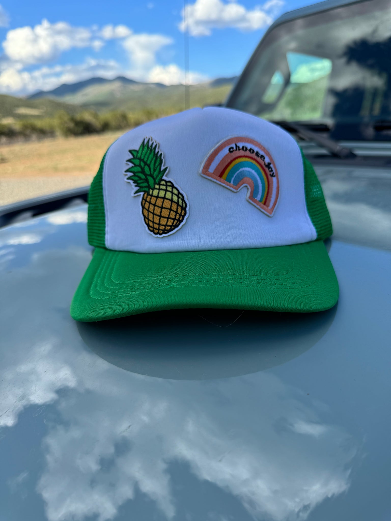 Green Choose Joy/Pineapple Trucker Hat