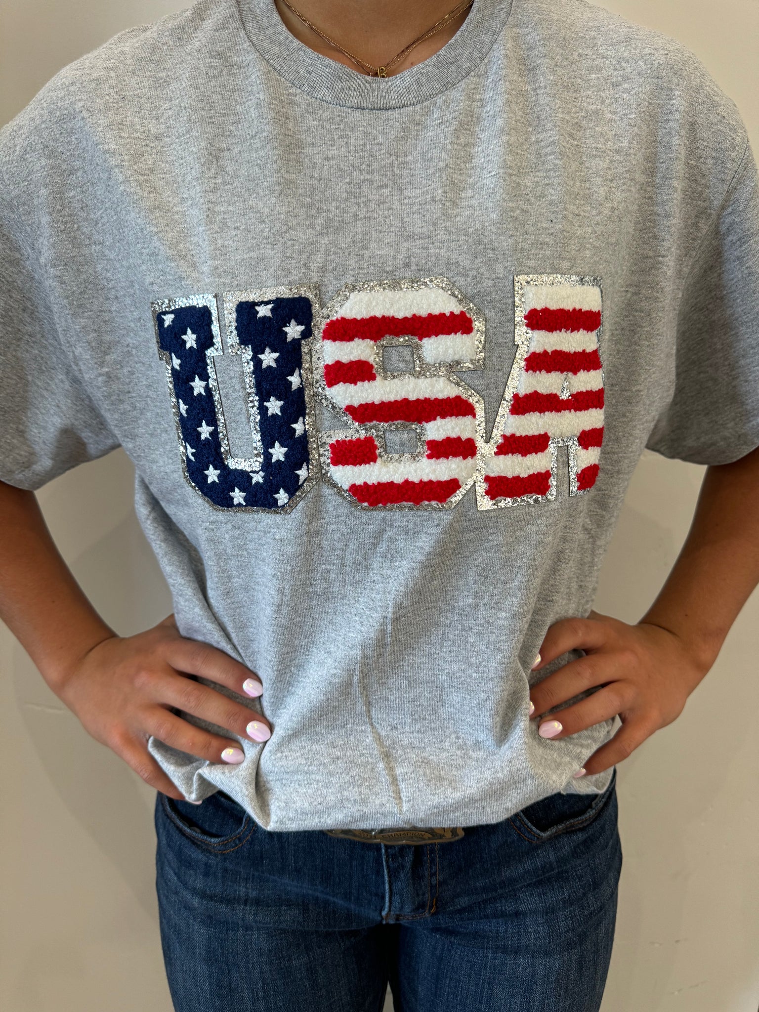 Youth USA Chenille Patch Tshirt