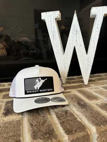 Wright Western White Hat with Black/Gray/White patch