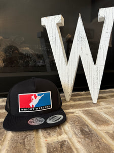 Wright Western Black Hat with Red/White/Blue patch